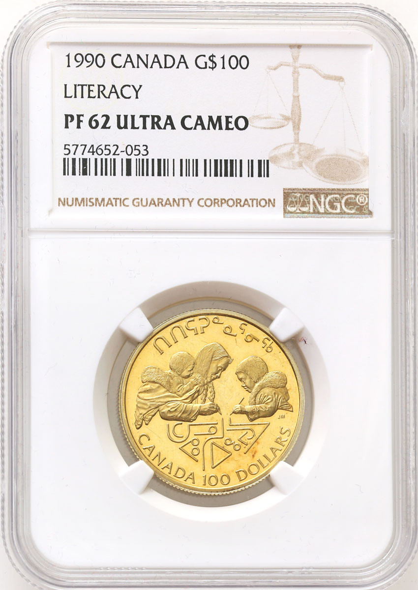 Kanada, Elżbieta II. 100 dolarów 1990 NGC PF62 ULTRA CAMEO